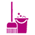 Cleaning services purple icon.