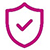 Security shield purple icon.